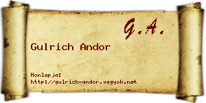 Gulrich Andor névjegykártya